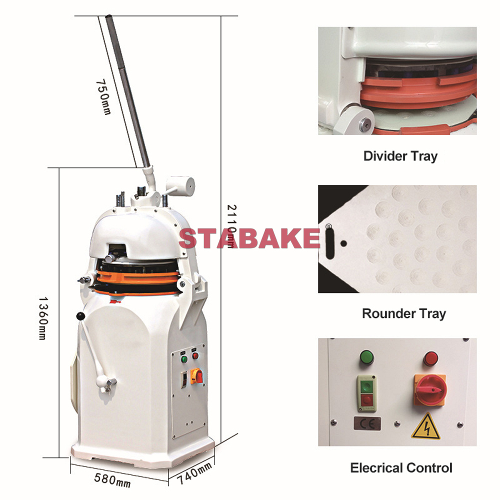 Commercial Semi Automatic Dough Divider Rounder Machine Manufacturer MDR30S 4